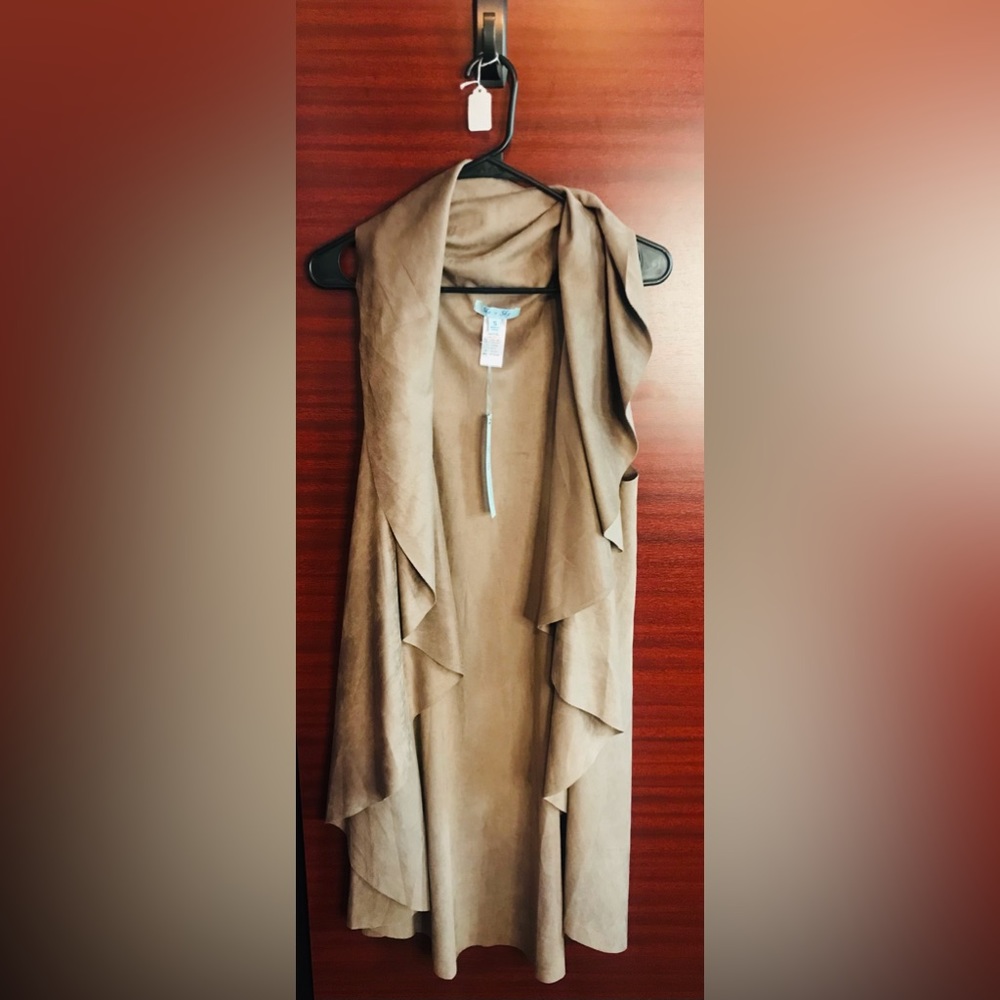 Tan Waterfall Vest